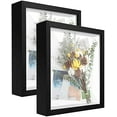 thumbnail image 1 of 8x10 Shadow Box Frame Display Case with Letter Stickers, 3D Picture Frame, Display Case Box for Memorabilia, Baby Items, Wedding Memories, Crafts, Tickets and Photos (2Pcs-Black, 8x10), 1 of 7