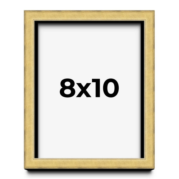 8x10 Shadow Box Frame Gold | 1.375 Inches Deep Real Wood Contemporary Shadowbox Display Frame | UV