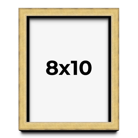 8x10 Shadow Box Frame Gold | 1.375 Inches Deep Real Wood Contemporary Shadowbox Display Frame | UV