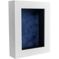 thumbnail image 1 of 8x10 Shadow Box Frame In White With A 1 3/4" Usable Depth Includes Navy Blue Suede Acid-Free, 1 of 6