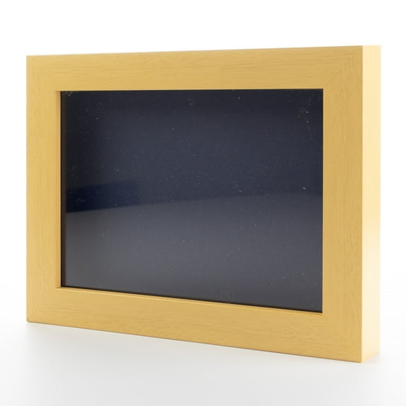 8x10 Shadow Box Frame Natural Real Wood with a Navy Acid-Free Backing | 5/8" of Usable Depth | UV