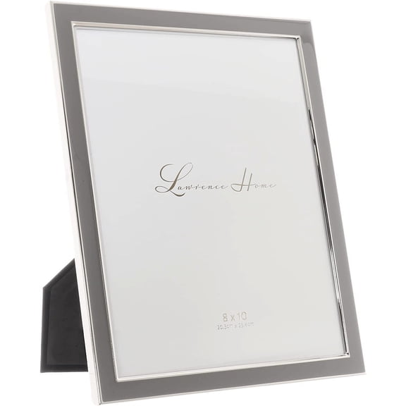 8x10 Silver Metal and Gray Enamel Picture Frame