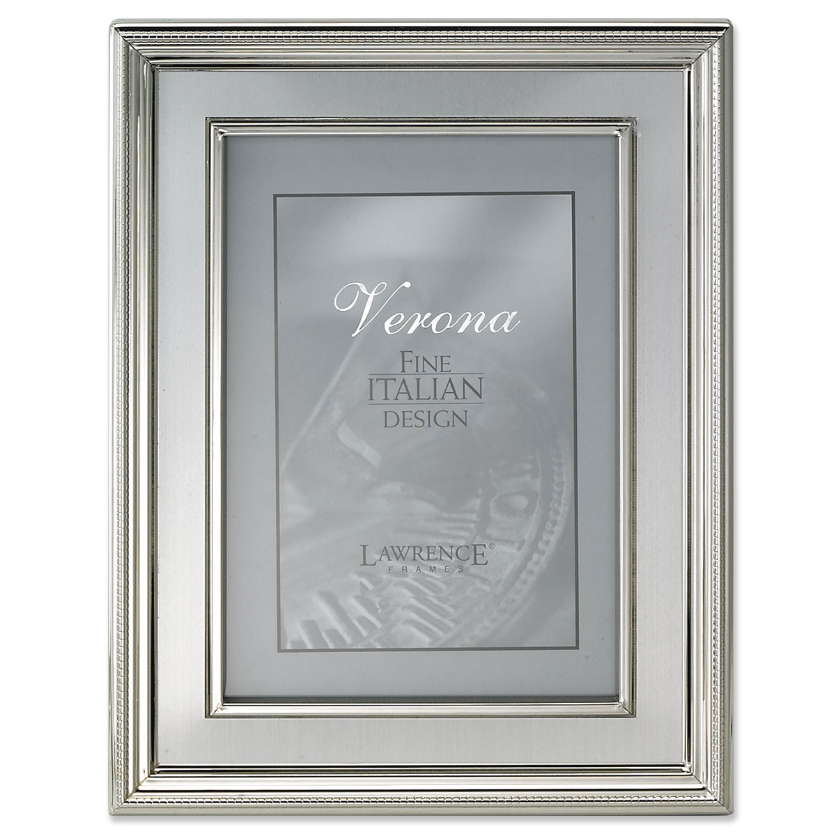 8x10 Silver Plated Metal Picture Frame - Brushed Silver Inner Panel ...