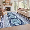 thumbnail image 1 of 8x10 Vintage Boho Area Rug Washable Rugs With Non-Slip Backing Ultra-Thin Stain Resistant Throw Carpet Non Shedding Floor Cover For Living Room Bedroom Office Playroom,Blue, 1 of 9