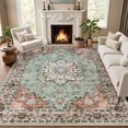 thumbnail image 1 of 8x10 Vintage Floral Area Rug, Washable Non-Slip Stain Resistant Soft Carpet for Living Room Bedroom Farmhouse Nursery, 1 of 18
