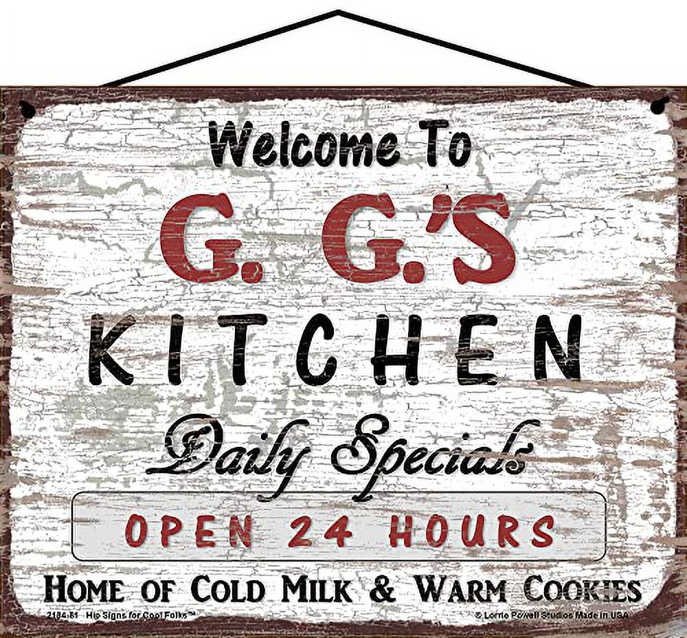 8x10 Vintage Style Kitchen Sign Welcome to Nonna's Kitchen Daily Specials Open 24 Hours Home of Cold Milk and Warm Cookies Mother's Day Gift for Grandmothers Home Décor for Grandma