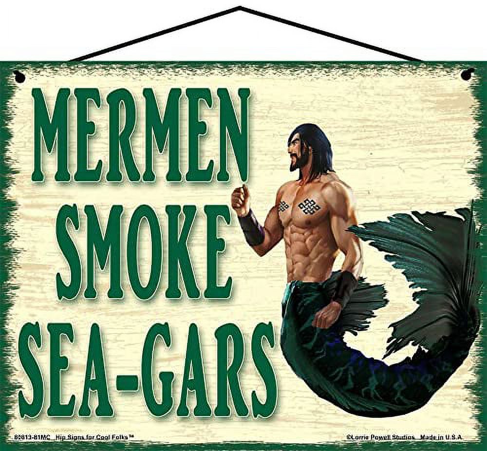 8x10 Vintage Style Sign Mermen Smoke Sea-Gars - Vintage Style Nautical ...
