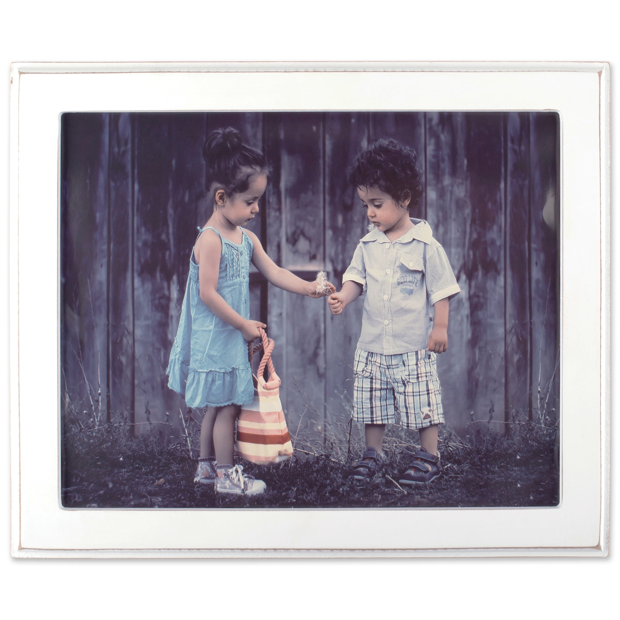 8x10 Vintage White Wooden Shiplap Picture Frame
