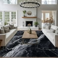 thumbnail image 1 of 8x10 Washable Area Rug, Abstract Art Non-Slip Extra Large Rectangle Rug for Living Room Bedroom, Dark Gray Marble Texture Modern Simple Indoor Floor Mat for Home Decor, 1 of 9