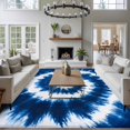 thumbnail image 1 of 8x10 Washable Area Rug, Blue Tie-dye Non-Slip Extra Large Rectangle Rug for Living Room Bedroom, Chinese Style Abstract Ethnic Indoor Floor Mat for Home Decor, 1 of 9