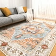 thumbnail image 1 of Cshidworld 8x10 Washable Area Rug - Large Soft Rugs for Living Room, Vintage Rug Foldable Non Slip Carpet Floral Print Mat Bedroom Living Room Kitchen Office, Easy-Cleaning, 1 of 10