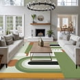 thumbnail image 1 of 8x10 Washable Area Rug, Mid-Century Modern Non-Slip Extra Large Rectangle Rug for Living Room Bedroom, Art Geometric Abstract Green Indoor Floor Mat for Home Decor, 1 of 9
