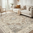 thumbnail image 1 of Toyoso 8x10 Washable Area Rugs for Living Room - Vintage Distressed Floral Neutral Boho Farmhouse Thin Soft Large Rug Indoor Floor No Slip Rug Carpet for Bedroom Dining Room Decor - Brown, 1 of 8