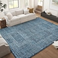 thumbnail image 1 of 8x10 Washable Area Rugs Soft Vintage Large Rug Ultra Thin Non-Slip Carpet Rug Dining Navy Blue, 1 of 6