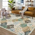 thumbnail image 1 of 8x10 Washable Floral Trellis Rug, Non-Slip, Low Pile, Non-Shedding for Living Room, Bedroom, Home Decor, Beige., 1 of 6