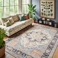thumbnail image 1 of 8x10 Washable Rug Oriental Distressed Non-Slip Chenille Rugs for Living Room Bedroom Dining Room-Blue, 1 of 7
