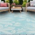 thumbnail image 1 of 8x10 Water Resistant, Large Indoor Outdoor Rugs for Patios, Front Door Entry, Entryway, Deck, Porch, Balcony | Outside Area Rug for Patio | Aqua, Floral | Size: 7'11'' x 10'3'', 1 of 8