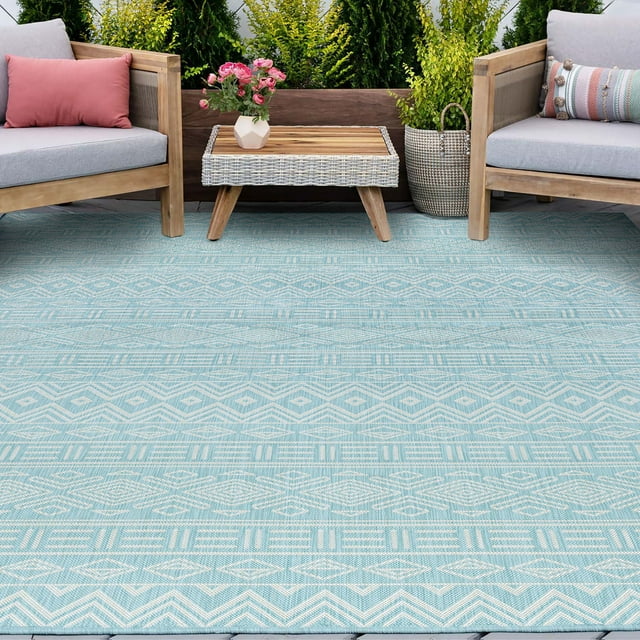 8x10 Water Resistant, Large Indoor Outdoor Rugs for Patios, Front Door ...