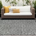 thumbnail image 1 of 8x10 Water Resistant, Large Indoor Outdoor Rugs for Patios, Front Door Entry, Entryway, Deck, Porch, Balcony | Outside Area Rug for Patio | Charcoal, Tribal | Size: 7'11'' x 10'3'', 1 of 8