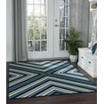 thumbnail image 1 of 8x10 Water Resistant, Large Indoor Outdoor Rugs for Patios, Front Door Entry, Entryway, Deck, Porch, Balcony | Outside Area Rug for Patio | Navy, Chevron | Size: 7'10'' x 10'3'', 1 of 8