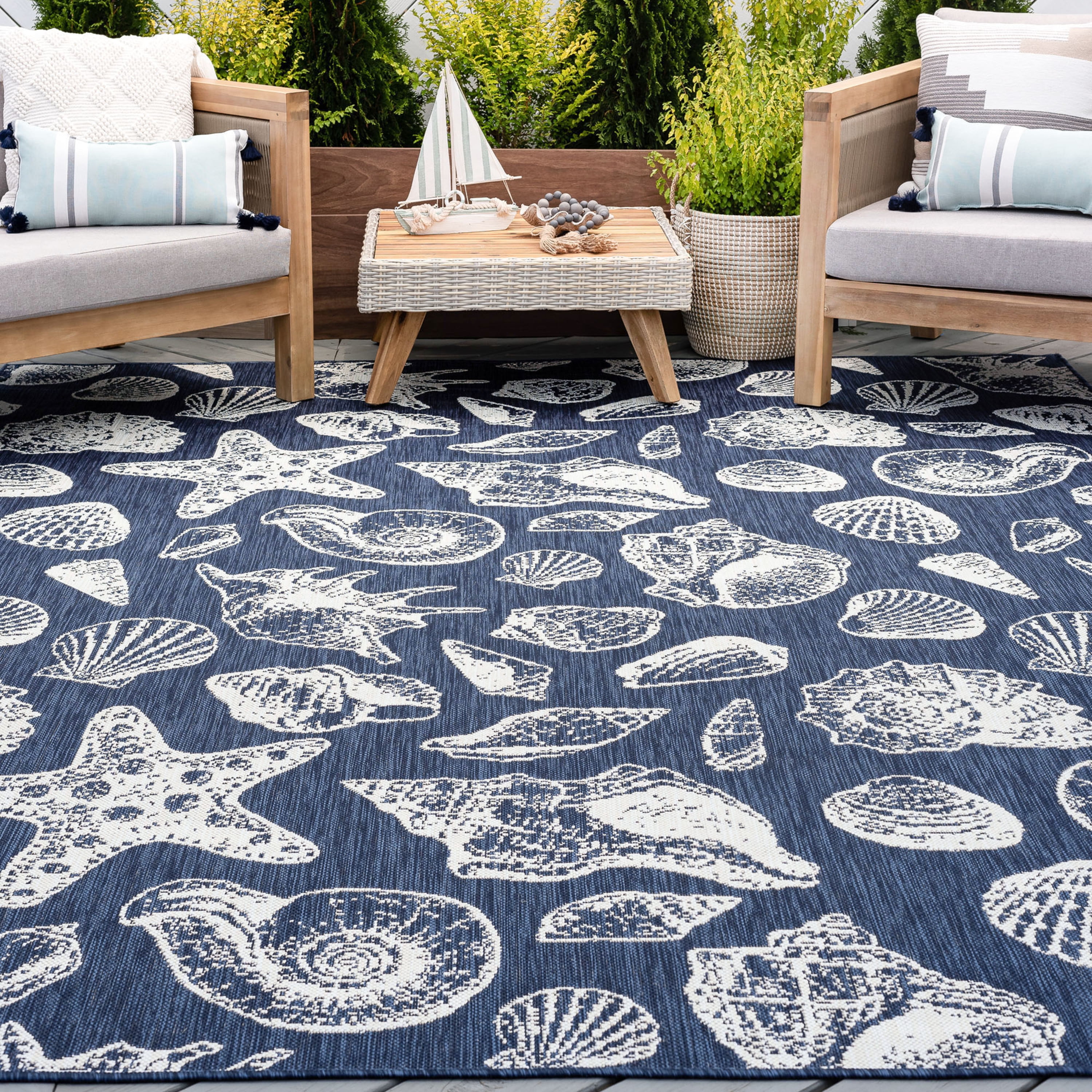 8x10 Water Resistant, Large Indoor Outdoor Rugs for Patios, Front Door ...