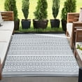 thumbnail image 1 of 8x10 Reversible Gray and White Polypropylene Outdoor Stripe Area Rug, 1 of 7