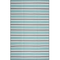 thumbnail image 1 of Luna Contemporary Stripe Sky and Gray Polypropylene Reversible Plastic Straw Outdoor Area Rug, 7'11'' x 10'3'' Rectangle, 1 of 9