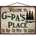 thumbnail image 1 of 8x10 Welcome to G-Pa's Place Sign with Pine Trees Nature Scene The Man The Myth The Legend Vintage Style Hanging Wall Art For Your Home, Father's Day Gift for any Grandfather, 1 of 1