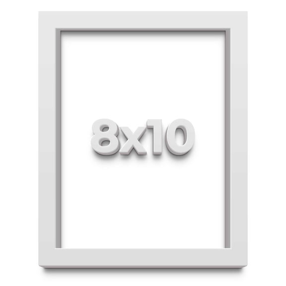 8x10 White Shadowbox Frame - Interior Size 8x10 by 1 Inches - Made to Display Items Up To 1 Inches Deep