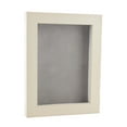 thumbnail image 1 of 8x10 White Washed Shadowbox Frame - Interior Size 8x10 with 3/4" Usable Depth - Light Grey Acid-Free Suede Backing, 1 of 6