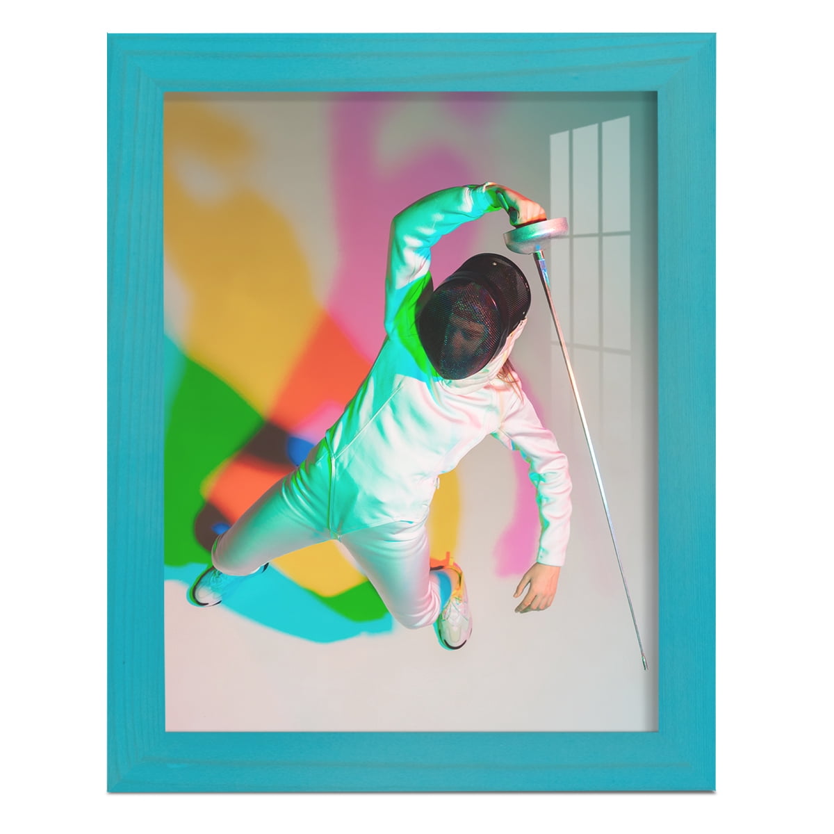 8x10 Wood Grain Picture Frame - Cyan