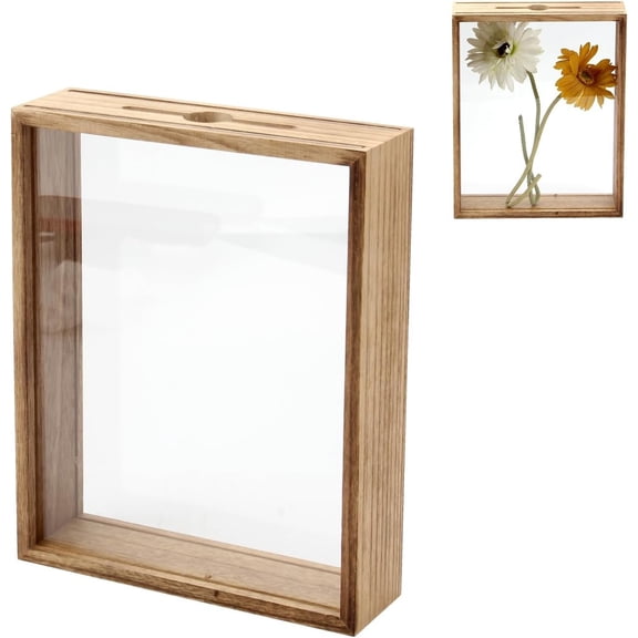 8x10 Wooden Top Loading Shadow Box, Shadow Box Frame, Wooden DIY Tabletop Display Case, DIY Sweet , Memory Box for Movie Travel Sporting Events Concert Ticket Stubs Drink Caps
