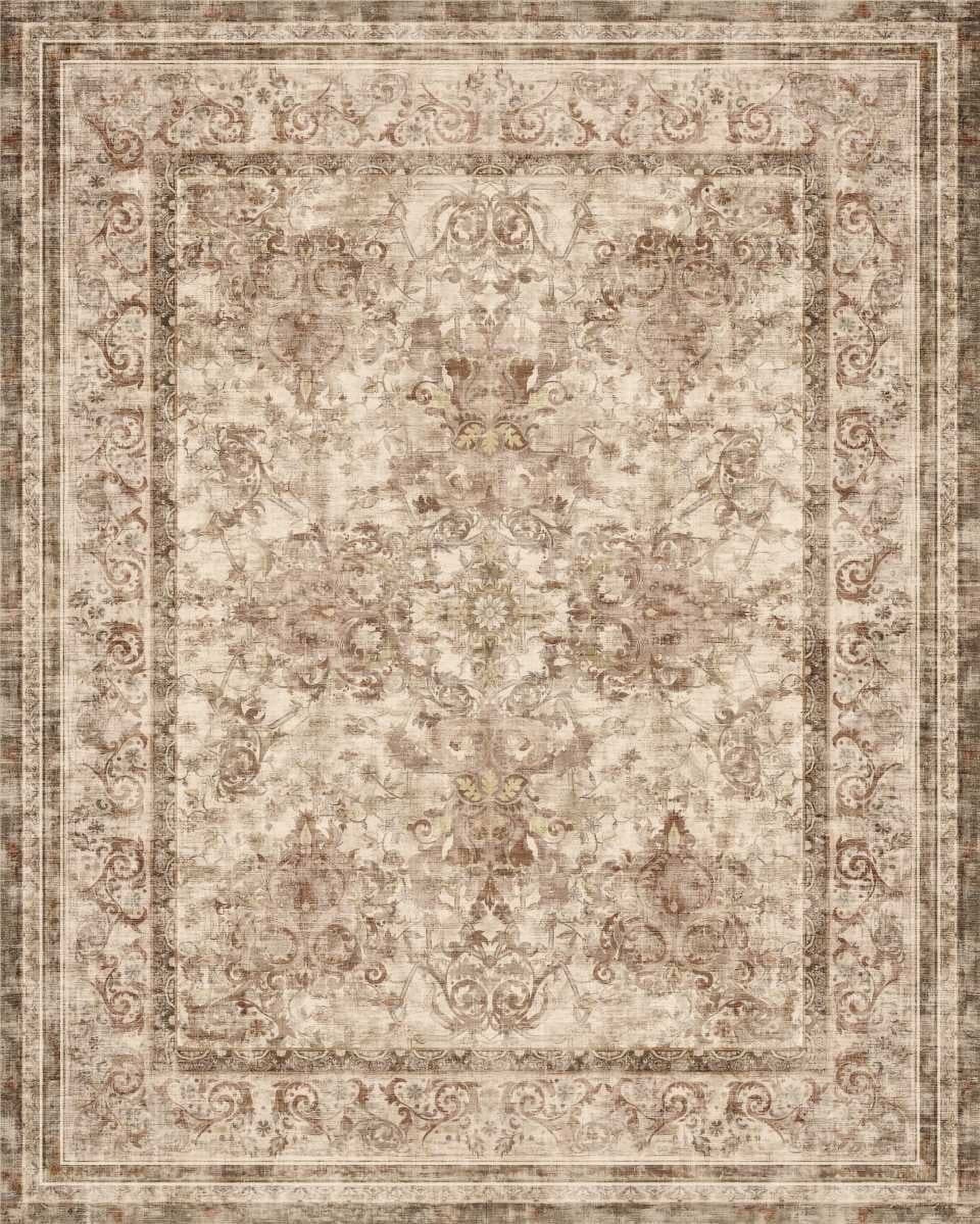 8x10 ft Farmhouse Style Area Rug NonSlip, Machine Washable Rug for