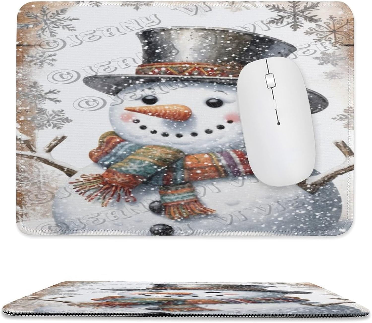 8x10 in Mouse Pad - Cute Snowman Design, Non-Slip Base, Perfect for ...