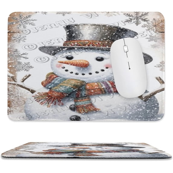 8x10 in Mouse Pad - Cute Snowman Design, Non-Slip Base, Perfect for ...