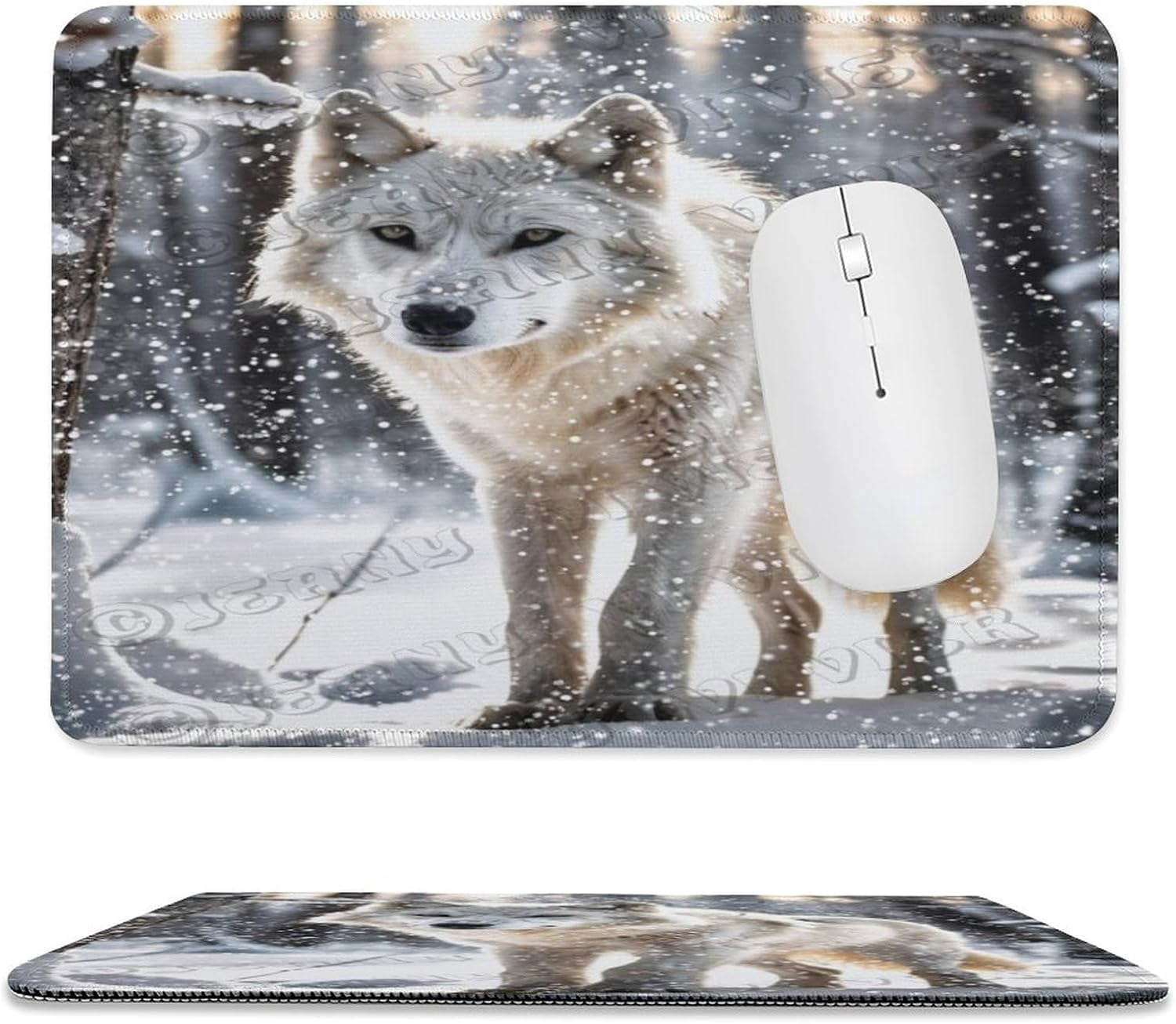 8x10 in Mouse Pad - Cute Winter Wolf Decor, Portable and Comfortable ...