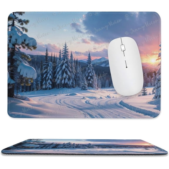 8x10 inch Mouse Pad Square Winter Landscape Snowy Fields Frozen, Non-Slip Rubber Base Mousepad Cute Mousemat Gaming Mouse Mat for Laptop Computer Work Office Home A3