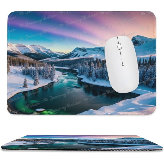 8x10 inch Mouse Pad Square Winter Landscape Snowy Fields Frozen, Non-Slip Rubber Base Mousepad Cute Mousemat for Laptop Computer PC Office Home, Mountain Nature Mouse Pad A10