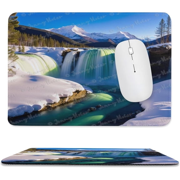 8x10 inch Mouse Pad Square Winter Landscape Snowy Fields Frozen, Non-Slip Rubber Base Mousepad Cute Mousemat for Laptop Computer PC Office Home, Mountain Nature Mouse Pad A8