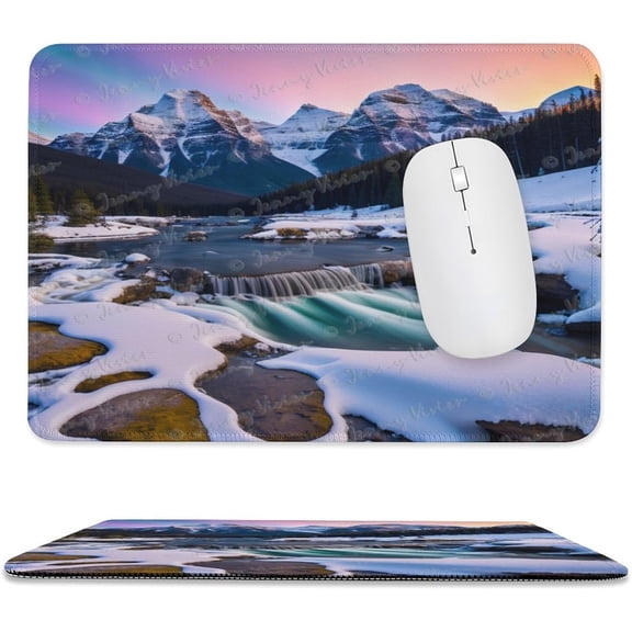 8x10 inch Mouse Pad Square Winter Landscape Snowy Fields Frozen, Non-Slip Rubber Base Mousepad Cute Mousemat for Laptop Computer PC Office Home, Mountain Nature Mouse Pad A11