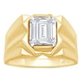 thumbnail image 1 of AFFY 8x10 mm Onyx Bold Solitaire Ring Cubic Zirconia In 14K Yellow Gold Plated 925 Sterling Silver. Ring Size 12, 1 of 6