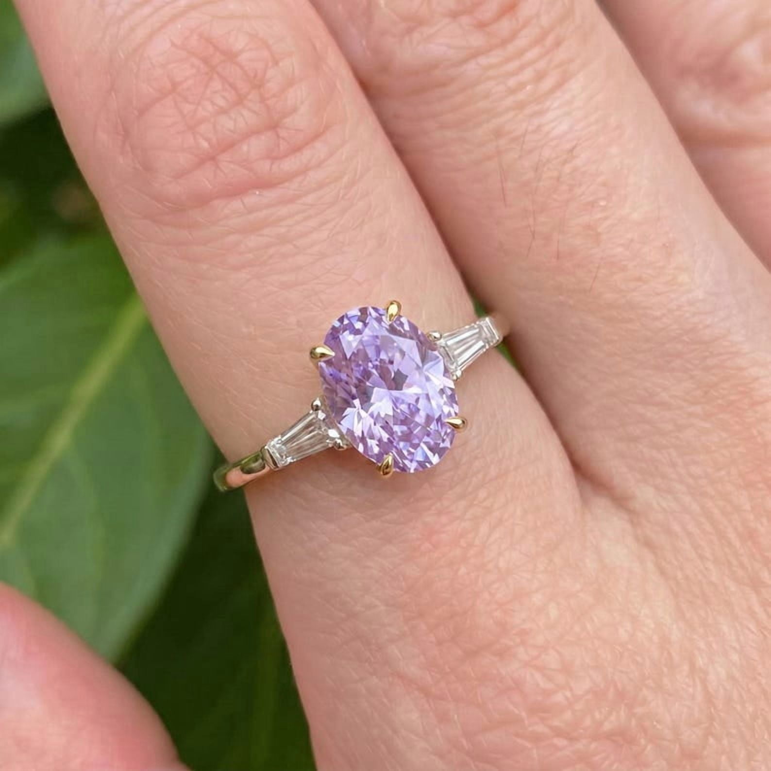 8x10 mm Oval Purple Sapphire Engagement Ring, Silver Oval Cut Ring 8x10 mm Oval Purple Sapphire Engagement Ring, Silver Oval Cut Ring