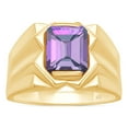 thumbnail image 1 of AFFY 8x10 mm Simulated Birthstone Men's Ring Alexandrite In 14K Yellow Gold Plated 925 Sterling Silver. Ring Size 13.5, 1 of 6