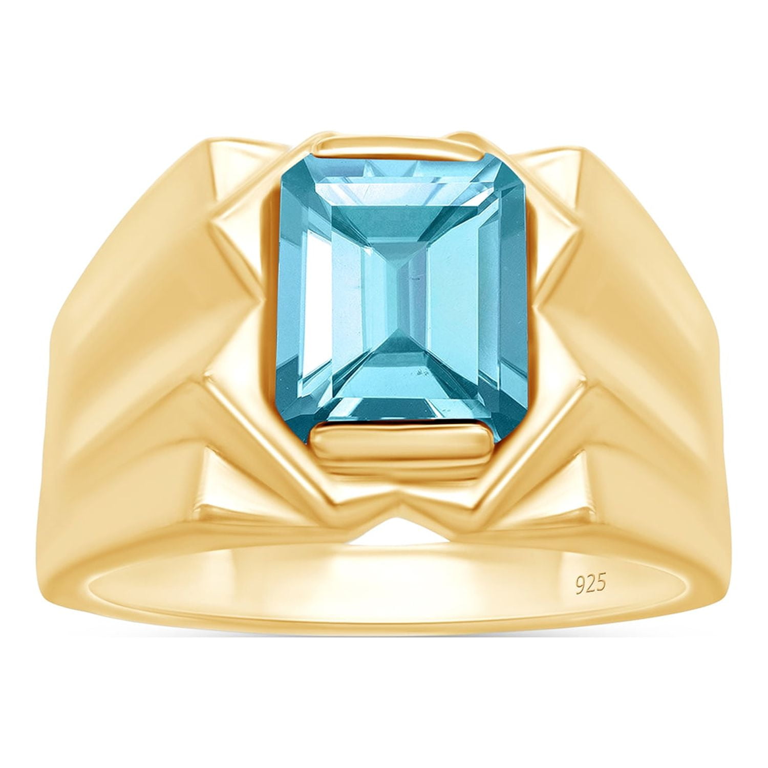 Size cheapest 10 Aquamarine Gold Tone Ring