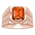thumbnail image 1 of AFFY 8x10 mm Simulated Birthstone Men's Ring Citrine In 14K Rose Gold Plated 925 Sterling Silver. Ring Size 11, 1 of 6