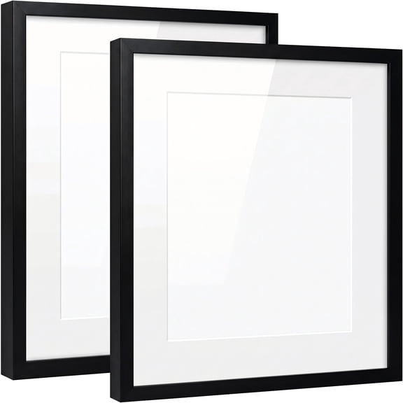 8x10Picture Frame Set of2,Shatter Resistant Glass,Thin Border Slim Profile,Photo Frames for Tabletop or Wall Display,Includes Hanging Hardware and Easel Stand,Perfect for Home Office , Black