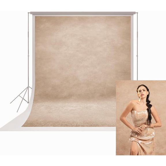 8x10ft Beige Abstract Textured Professional Photography Backdrop Fabric for Studio, Portraits, Headshot, Event.