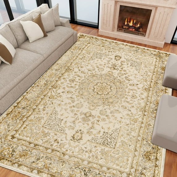 6.7x9ft Area Rug for Living Room Washable Rug for Bedroom Kitchen Dining Room Rugs Non-Slip Home Decor Carpet Faux Wool Rug Modern Art Ultra Soft Area Rug