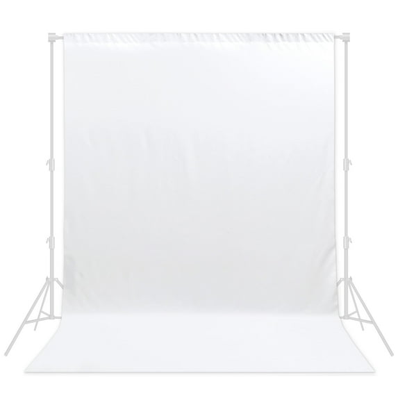8x10ft White Backdrop for Photoshoot - Photography Muslin Curtain for Streaming,Zoom,Photo Booth,Video Recording and Parties