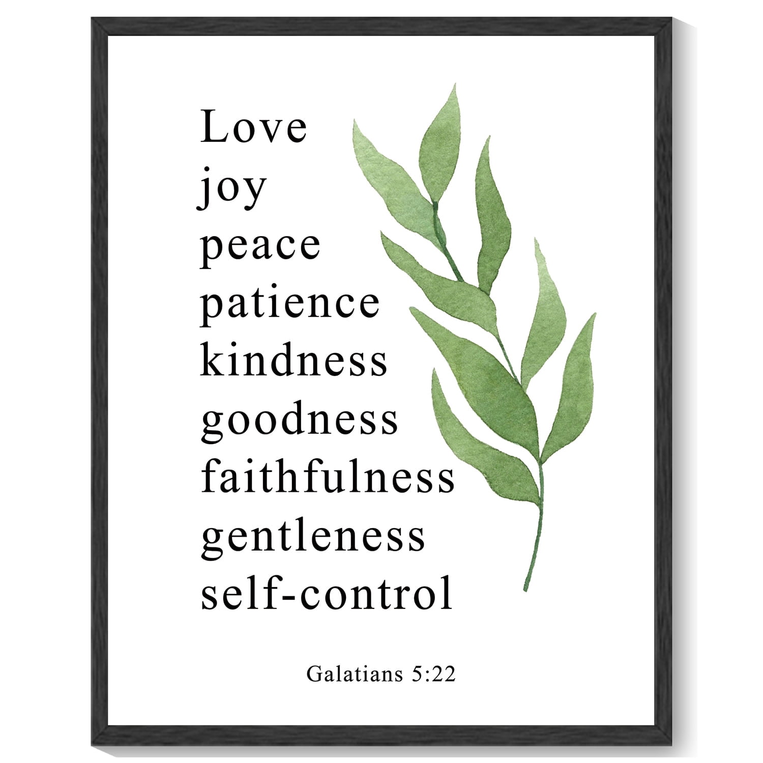 8x10in Black Framed Motivational Wall Art Inspirational Bible Verse ...